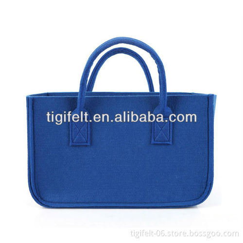 Blue Felt Bin With Handles